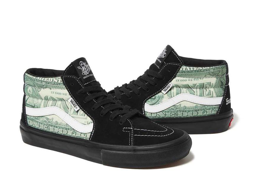 VANS×Supreme Dollar Skate Grosso Mid "Black" VN0A5FCGBMA